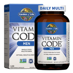 Garden of Life vista frontal del empaque mostrando beneficio multivitamínico