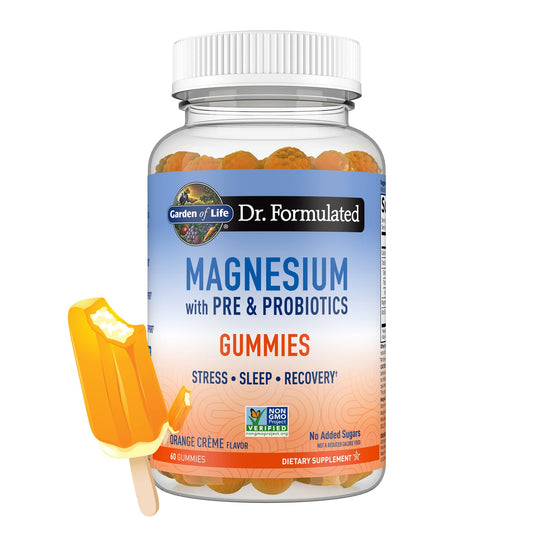 Garden of Life frente del envase mostrando beneficios y sabor naranja crema