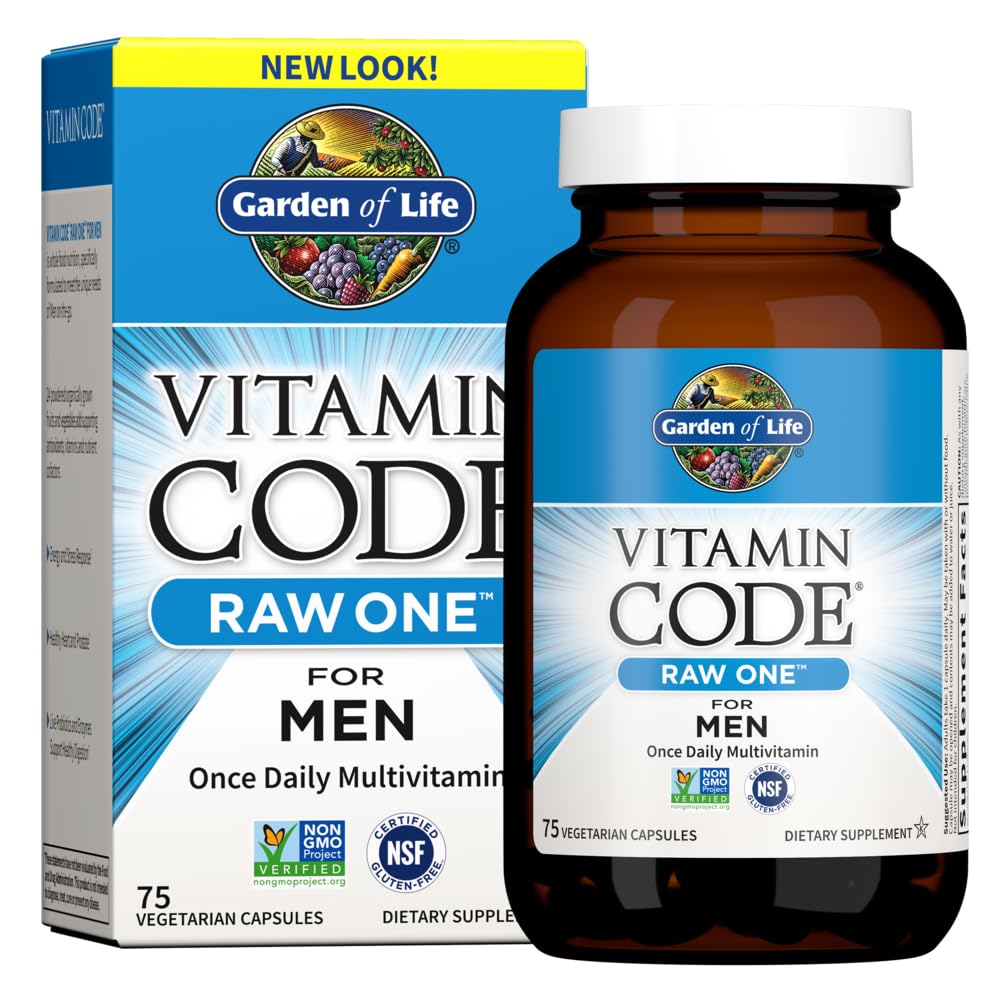 Garden of Life frasco frontal mostrando etiqueta y beneficios visibles