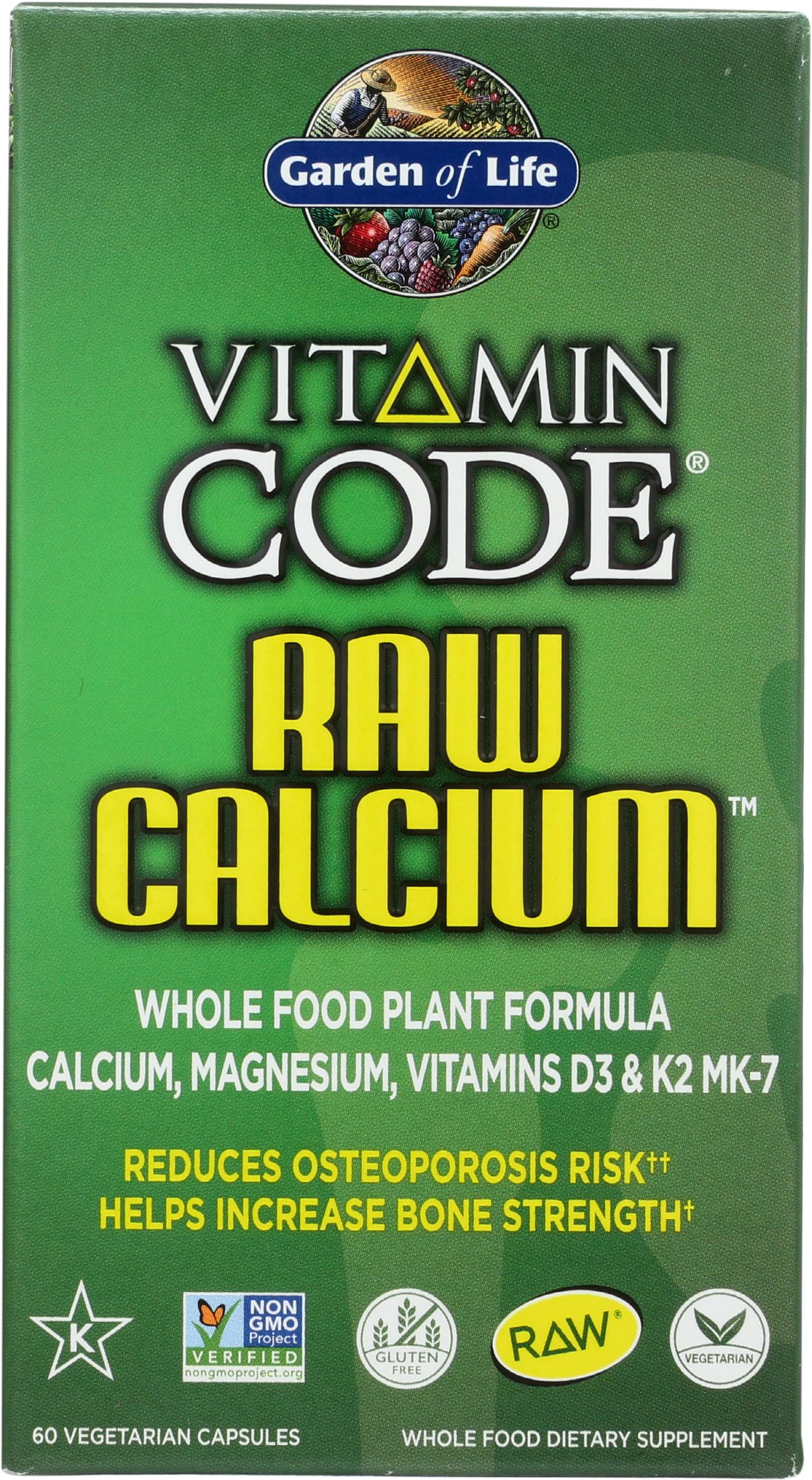 Garden of Life imagen de la etiqueta interna con lista de ingredientes clave
