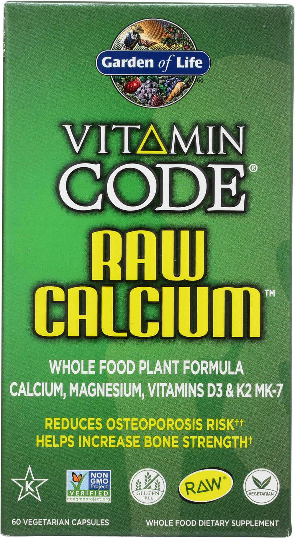 Garden of Life imagen de la etiqueta interna con lista de ingredientes clave