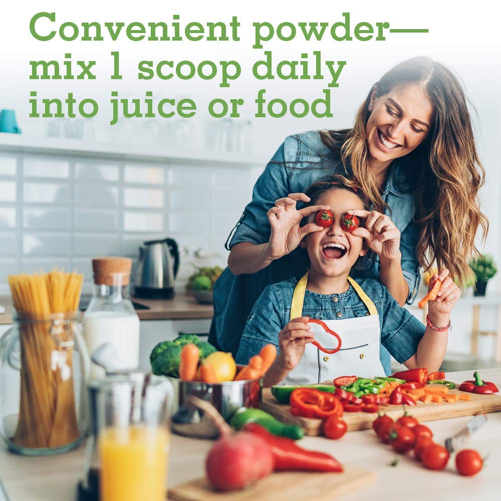 Garden of Life polvo mezclado en jugo listo para beber y nutrir