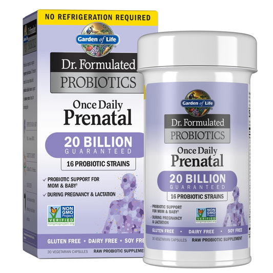 Garden of Life envase frontal mostrando dosis diaria y beneficios