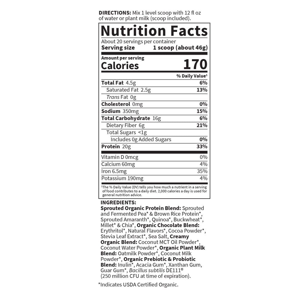 Garden of Life scoop con porción exacta para control de proteína