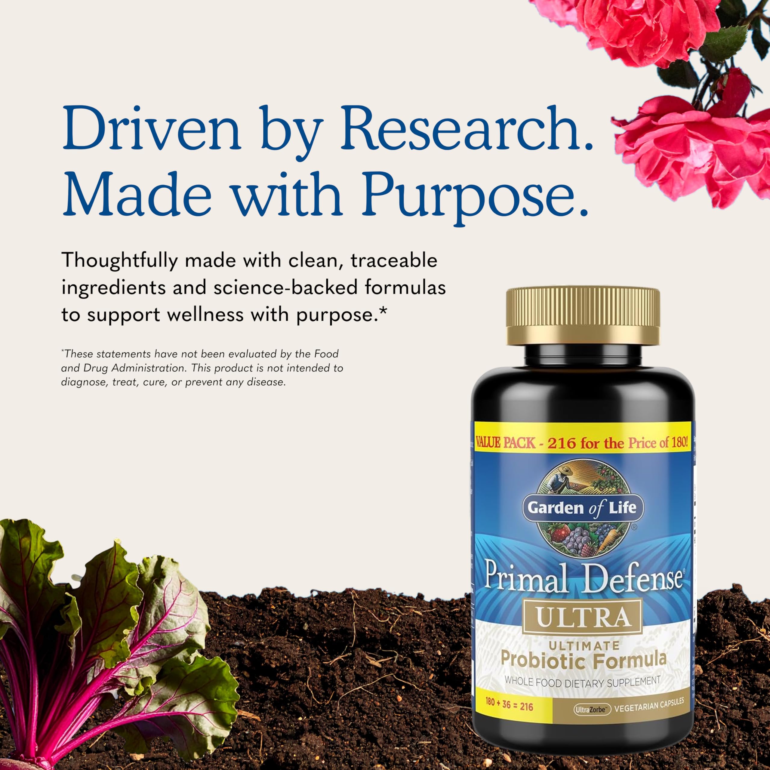 Garden of Life etiqueta nutricional enfocada mostrando cepas y cantidad CFU