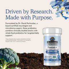 Garden of Life etiqueta de ingredientes que resalta probióticos y D3