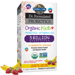 Garden of Life envase frontal StrawBanana mostrando marca y beneficio digestivo