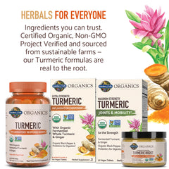 Tabletas Garden of Life sobre mesa junto a ingredientes naturales