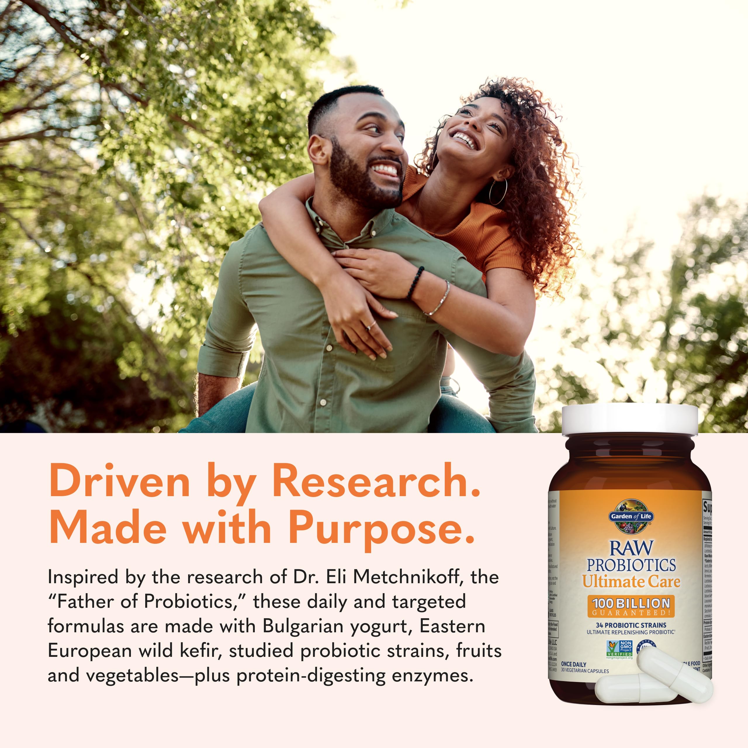 Garden of Life producto en cocina junto a alimentos fermentados, integración diaria