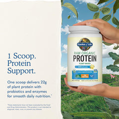 Garden of Life smoothie con frutas añadiendo proteína vegetal