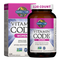 Garden of Life frasco frontal mostrando etiqueta y beneficios