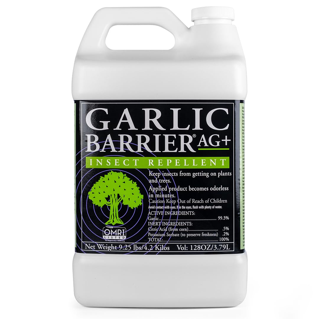 Garlic Barrier envase frontal mostrando concentrado para grandes cultivos