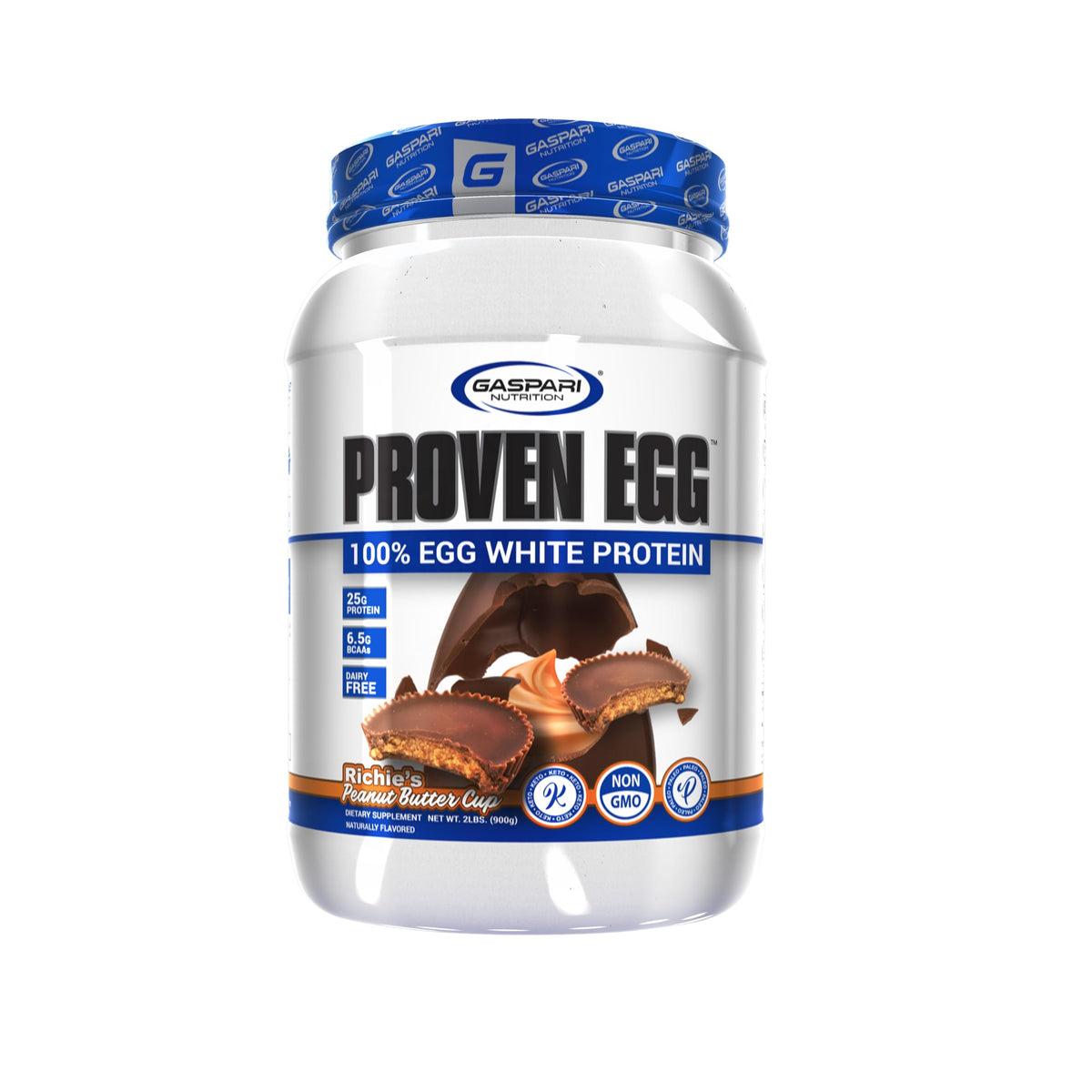 Gaspari Nutrition envase frontal muestra diseño y sabor Peanut Butter Cup