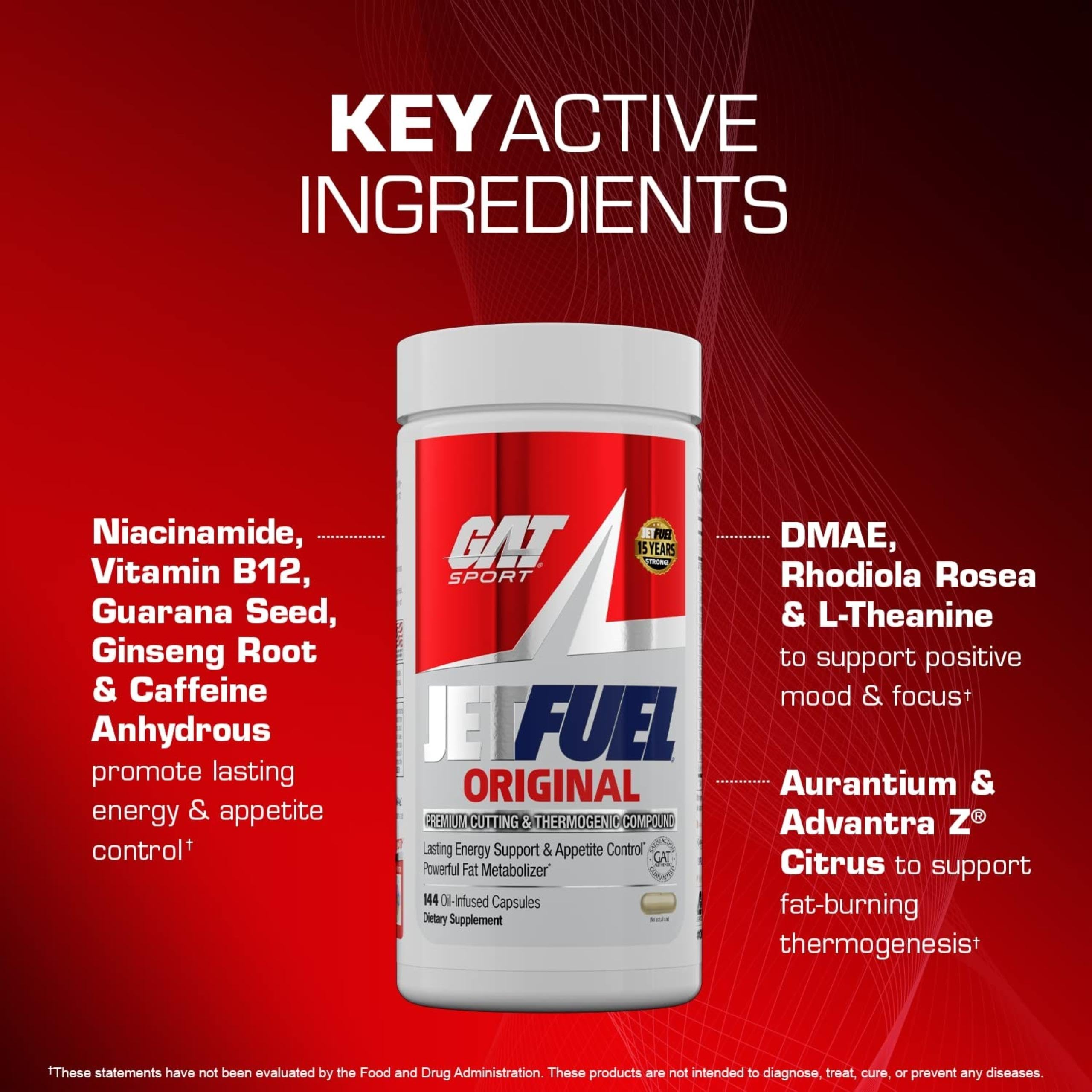 GAT SPORT JETFUEL etiqueta con lista de ingredientes y transparencia formulación