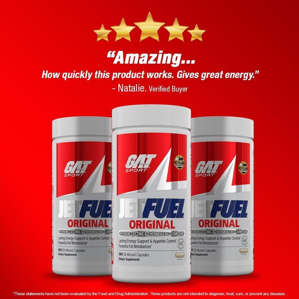 GAT SPORT JETFUEL cápsulas en mano priorizando toma fácil antes del cardio