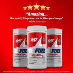 GAT SPORT JETFUEL cápsulas en mano priorizando toma fácil antes del cardio