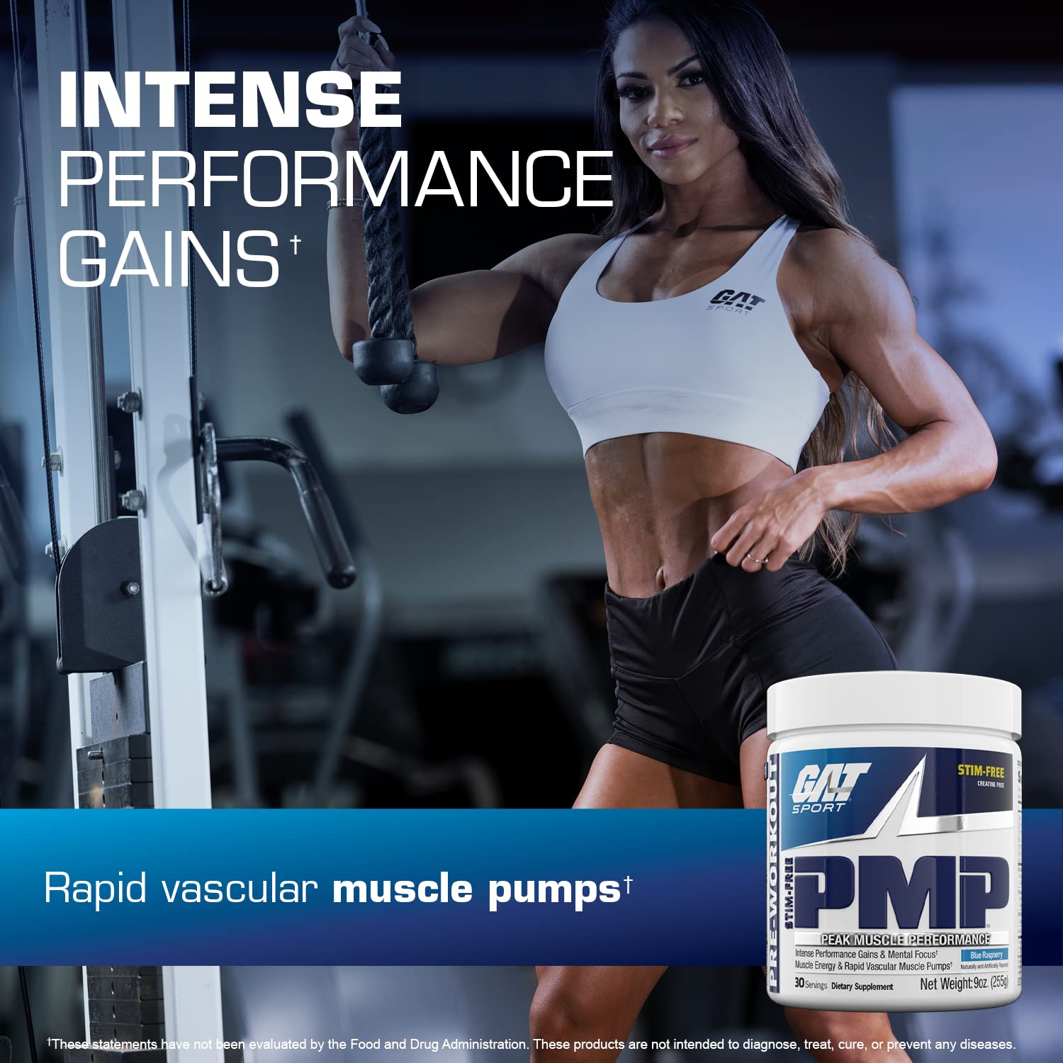 GAT SPORT primer plano del polvo Blue Raspberry mostrando textura