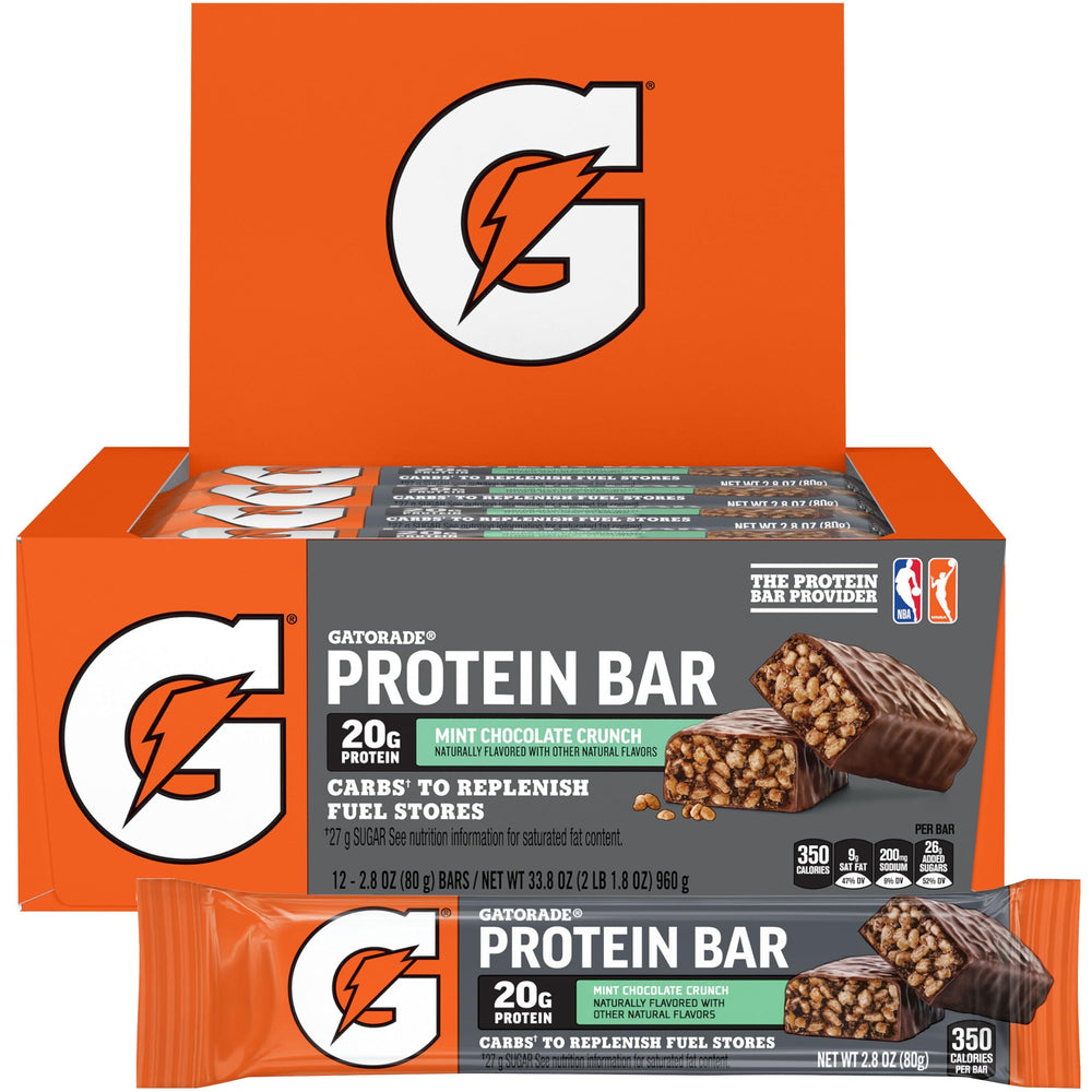 Gatorade empaque frontal Mint Chocolate Crunch muestra beneficio recuperador