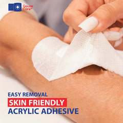 Gauze Care borde adhesivo acrílico mostrando agarre suave y seguridad