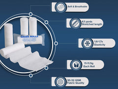 Gauze Care detalle del borde sin pelusa para menos residuos en heridas
