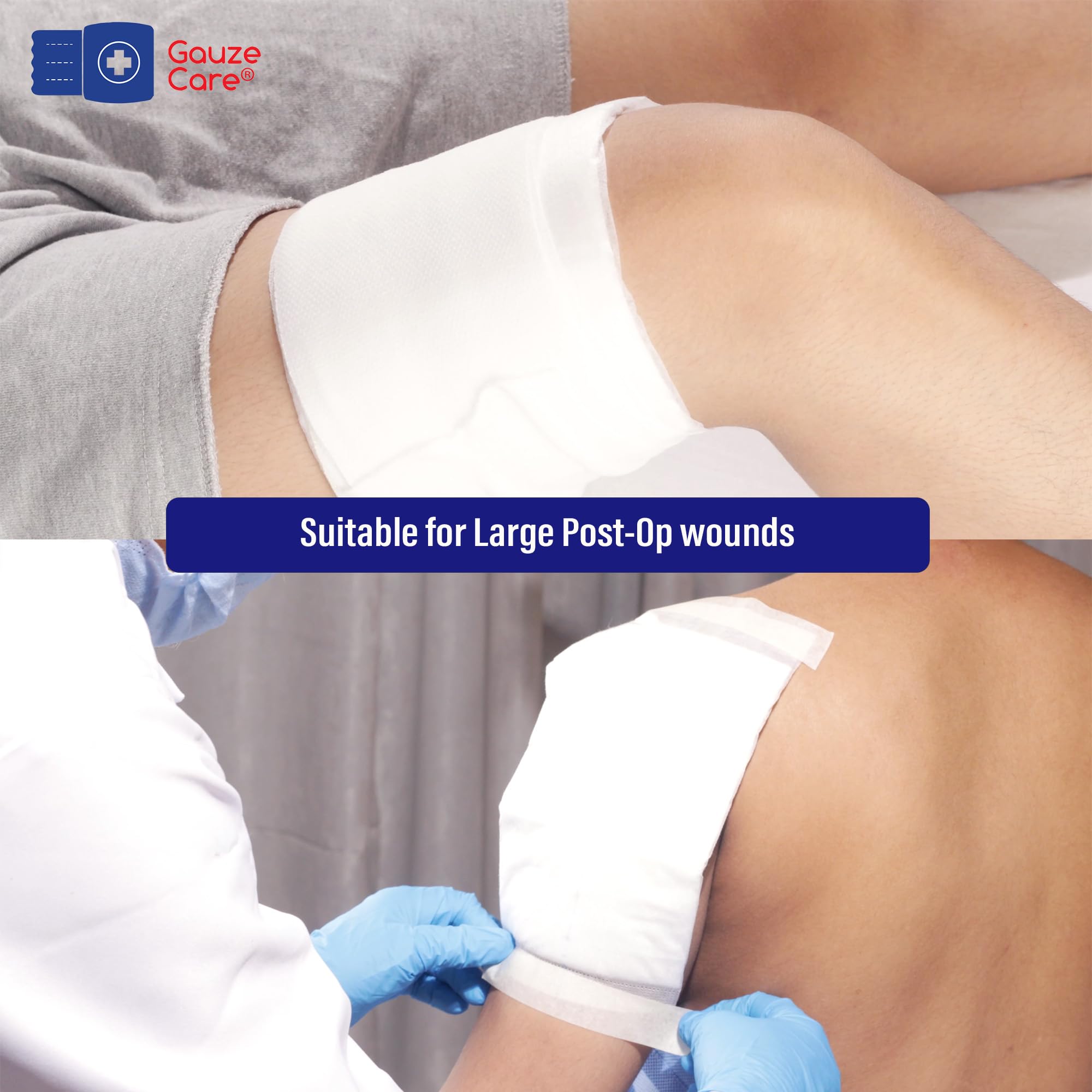 Gauze Care etiqueta y detalles del producto mostrando especificaciones y esterilidad