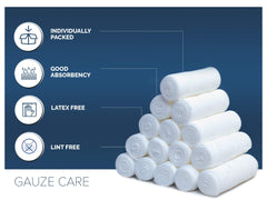 Gauze Care textura del rollo desenrollado que garantiza ajuste cómodo