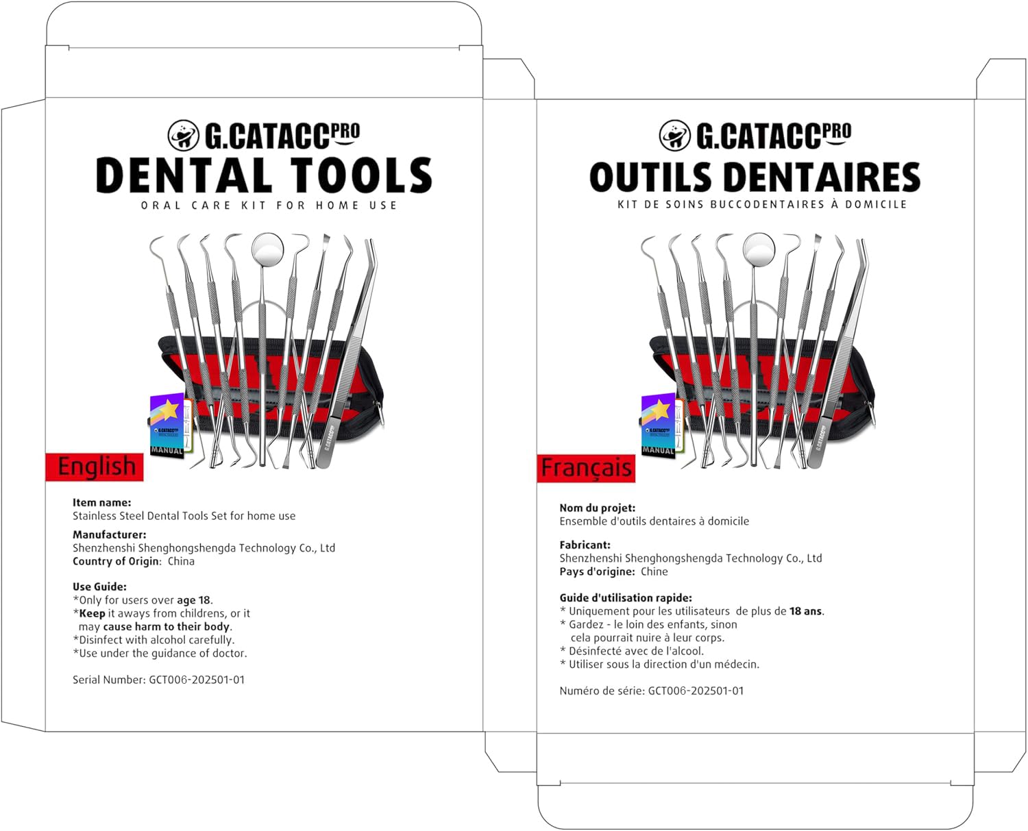 G.CATACC kit usado por viajero en mesa para higiene dental en movimiento