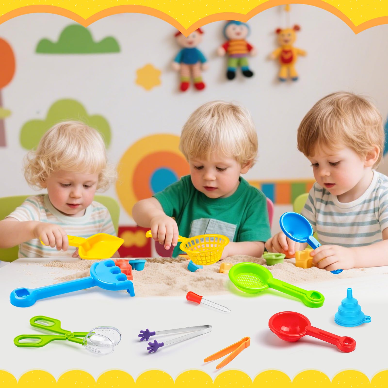 GCTWFYK set montado en mesa sensorial fomentando juego creativo