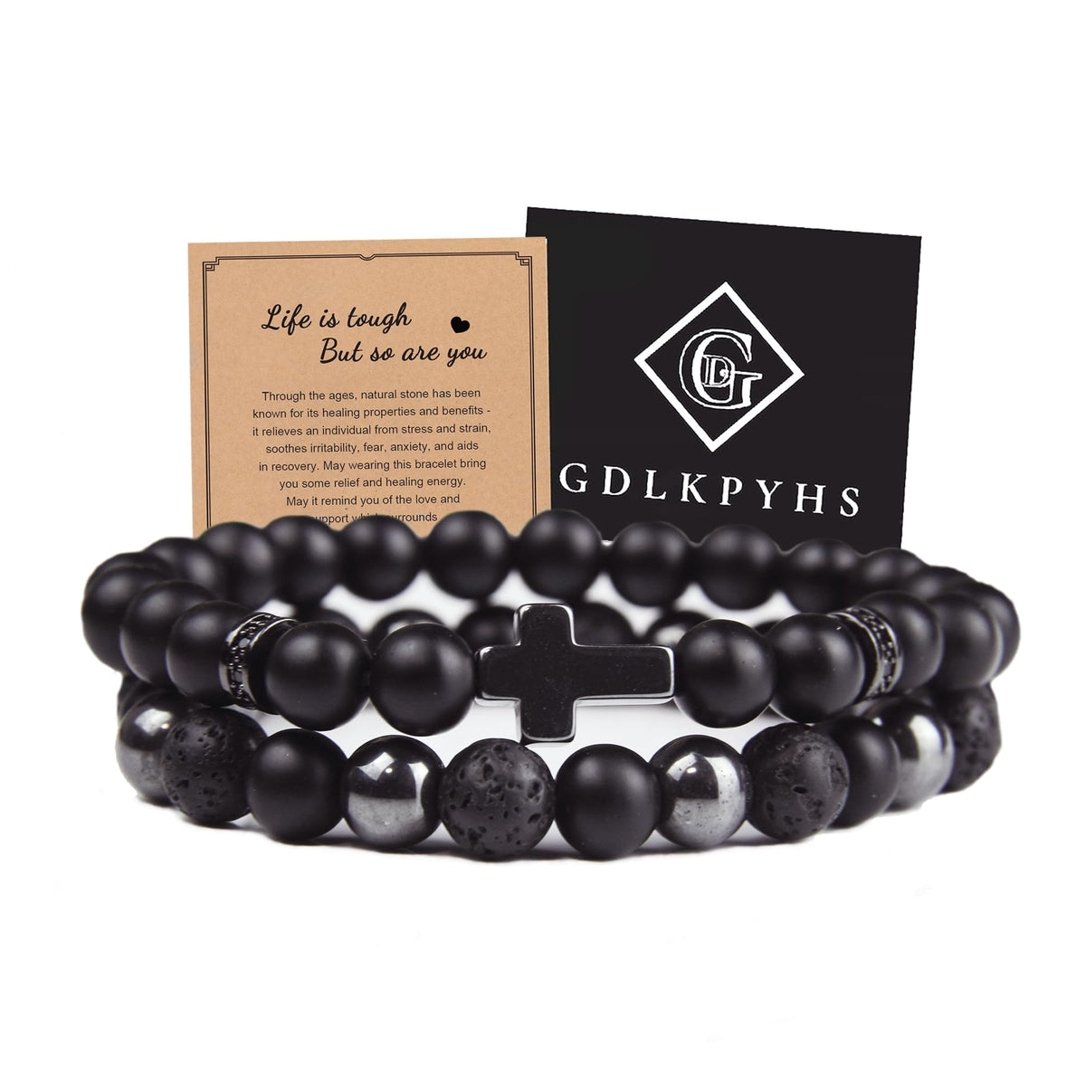 GDLKPYHS frente del set de pulseras mostrando diseño elegante y protección