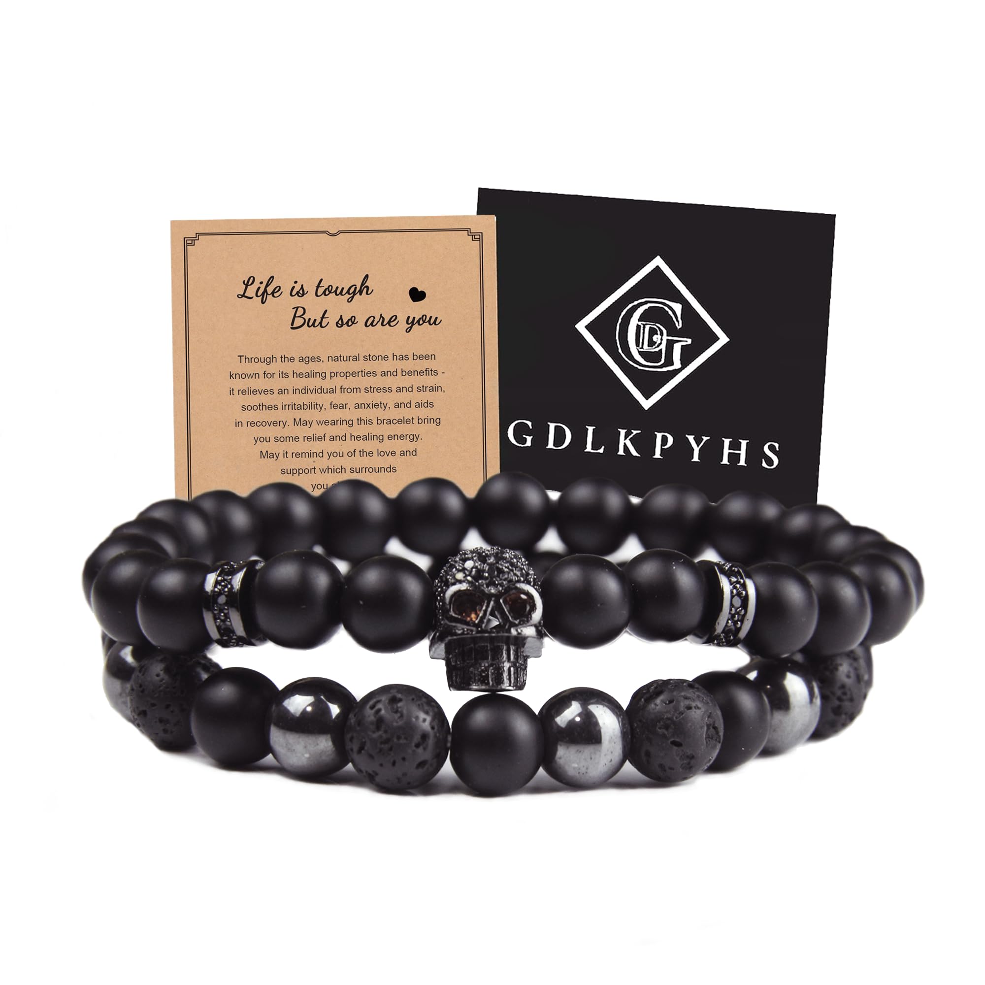 GDLKPYHS pulsera frontal en empaque listo para regalar y estilo masculino