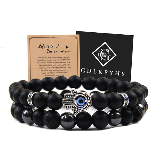 GDLKPYHS pulsera frontal mostrando combinación de gemas y elegante diseño