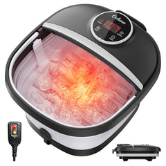 GEHONA vista frontal de la tina para pies con control y beneficio de confort inmediato