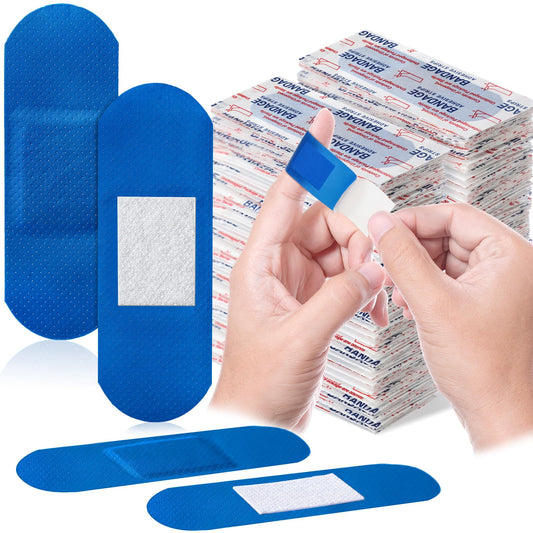 Geiserailie empaque frontal azul con 400 vendajes, visibilidad para control