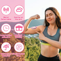Geiserailie parche aplicado sobre sensor Dexcom G7 para protección durante ejercicio