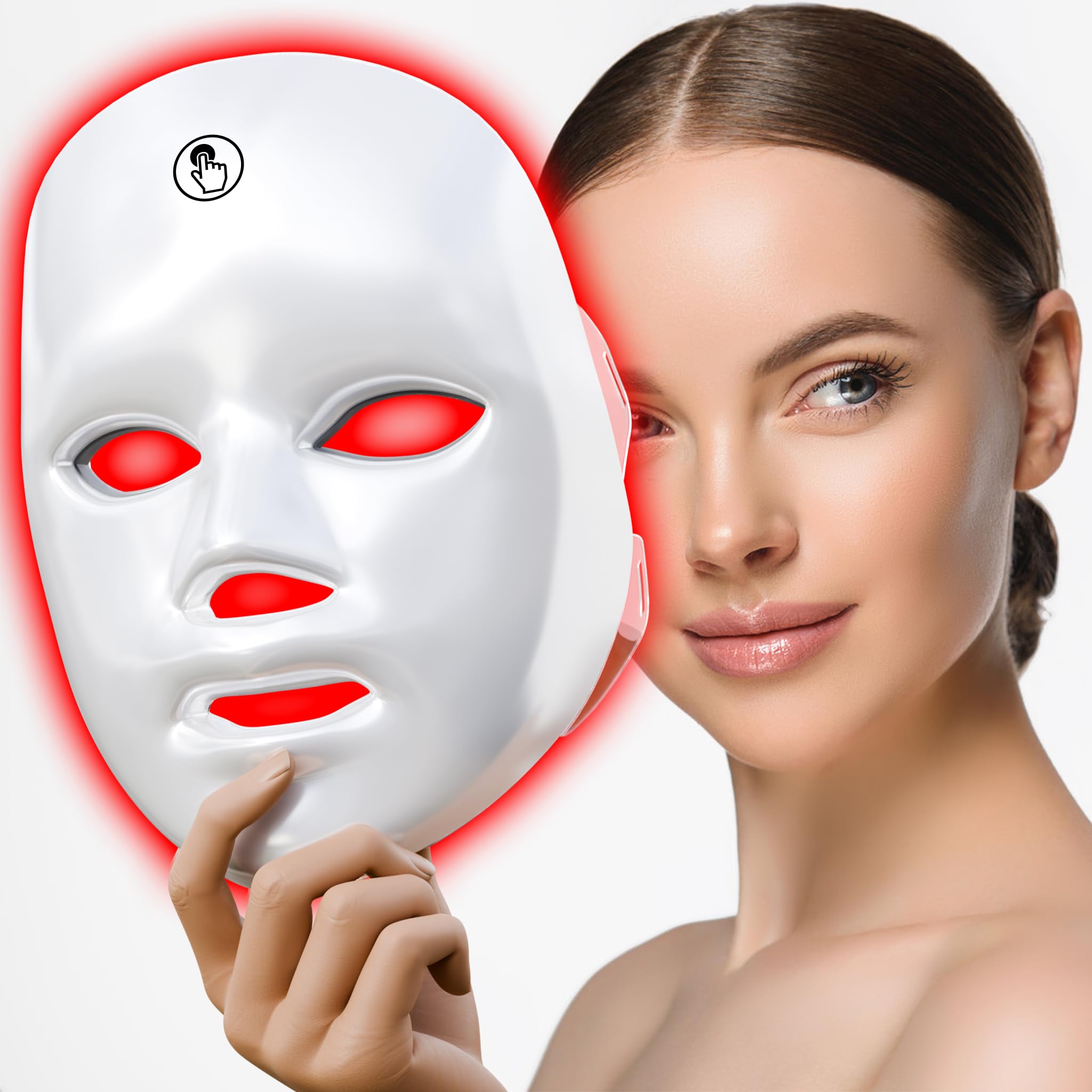 gelpal máscara frontal mostrando diseño ergonómico y cobertura facial beneficios estética
