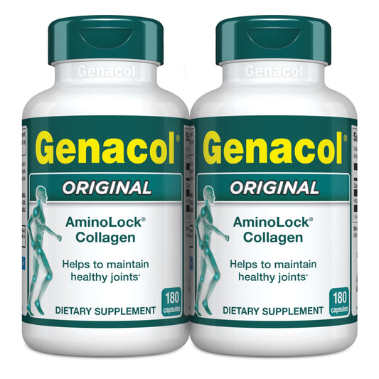 Genacol envase frontal mostrando etiqueta clara y apoyo para articulaciones