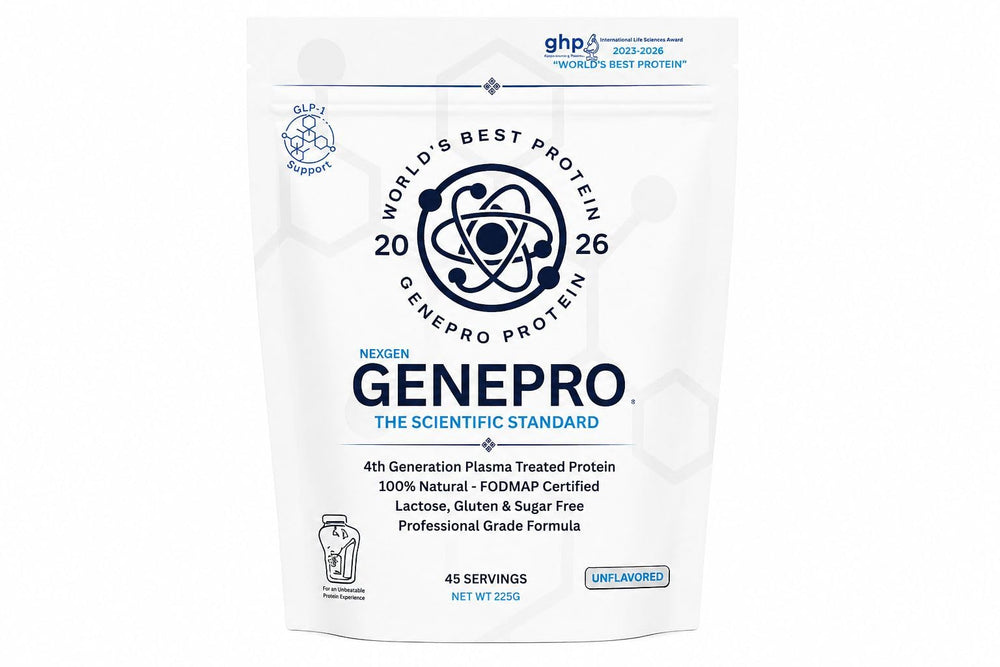 GENEPRO GEN. 3 envase frontal mostrando diseño y porciones