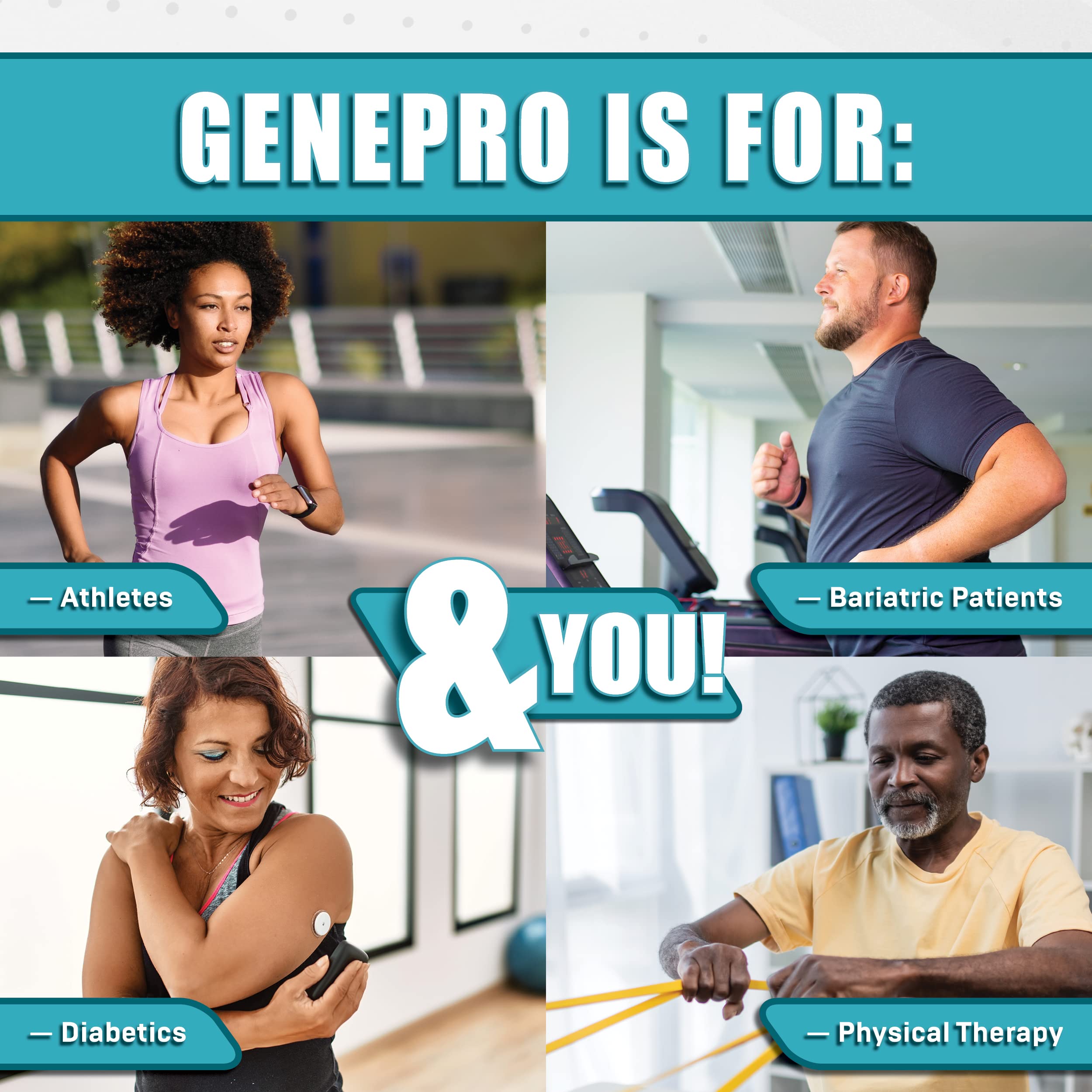 GENEPRO GEN. 3 comparación de tamaño y 45 porciones visibles