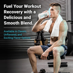 GENEPRO GEN. 3 con frutas y agua destacando mezcla sin sabor
