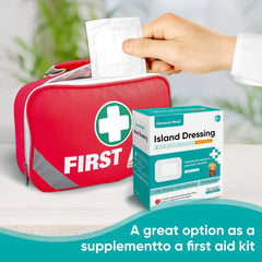 General Medi apósitos dentro de un botiquín doméstico listos para emergencias