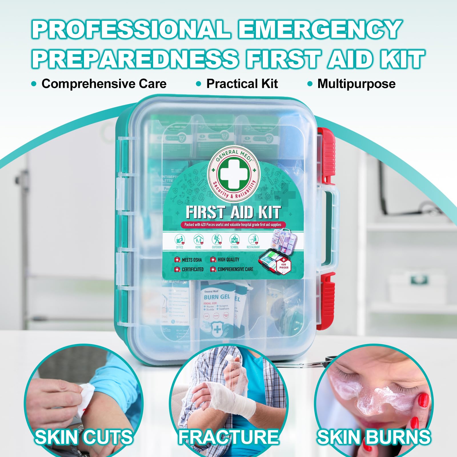 General Medi kit en coche listo para emergencias en carretera