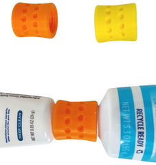 Generic adaptador en uso recargando tubo Crest o Colgate sin derrames