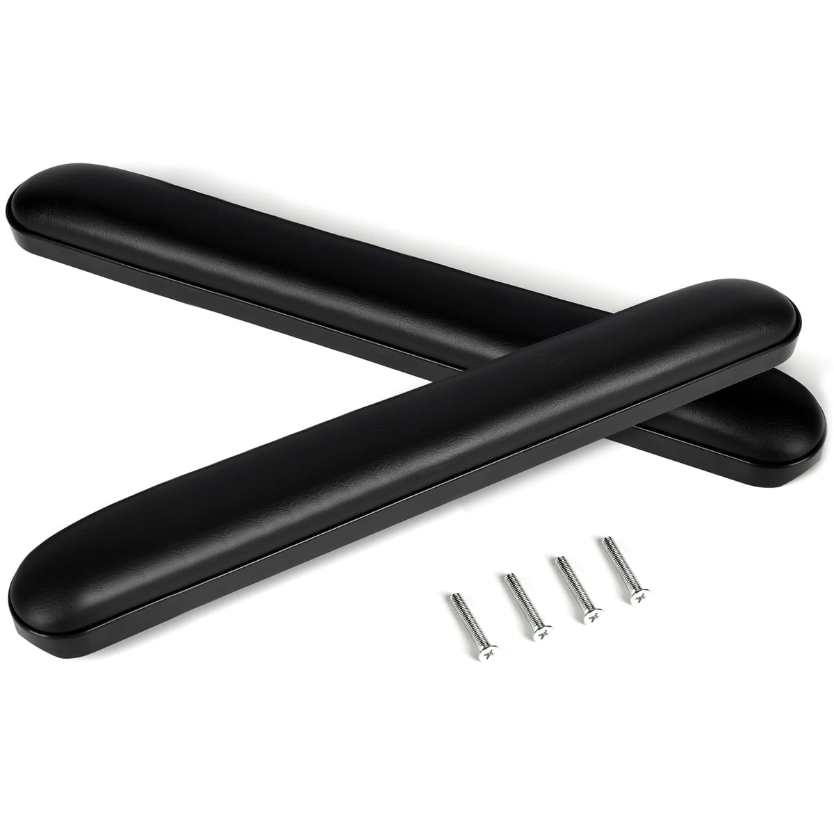 Generic almohadilla frontal en empaque mostrando acabado negro y beneficio comodidad