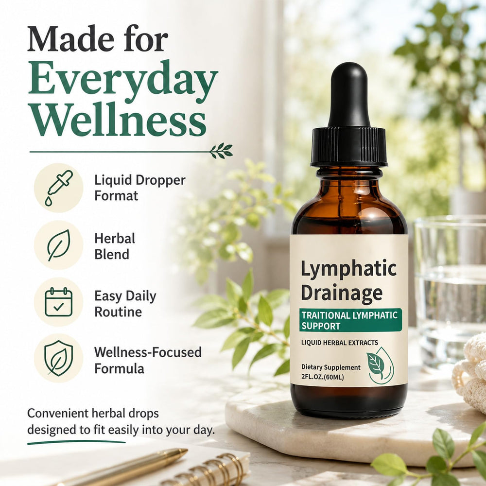 Generic botella de Lymphatic Drainage Drops en mano para visualizar tamaño y portabilidad