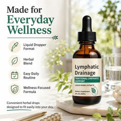 Generic botella de Lymphatic Drainage Drops en mano para visualizar tamaño y portabilidad