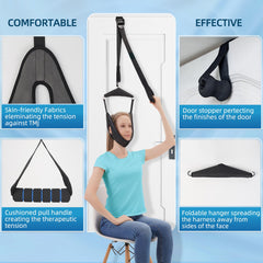 Generic estirador de cuello junto a una mano para mostrar tamaño portátil
