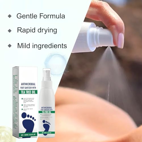 Generic spray aplicado en pies descalzos para alivio rápido