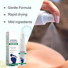 Generic spray aplicado en pies descalzos para alivio rápido