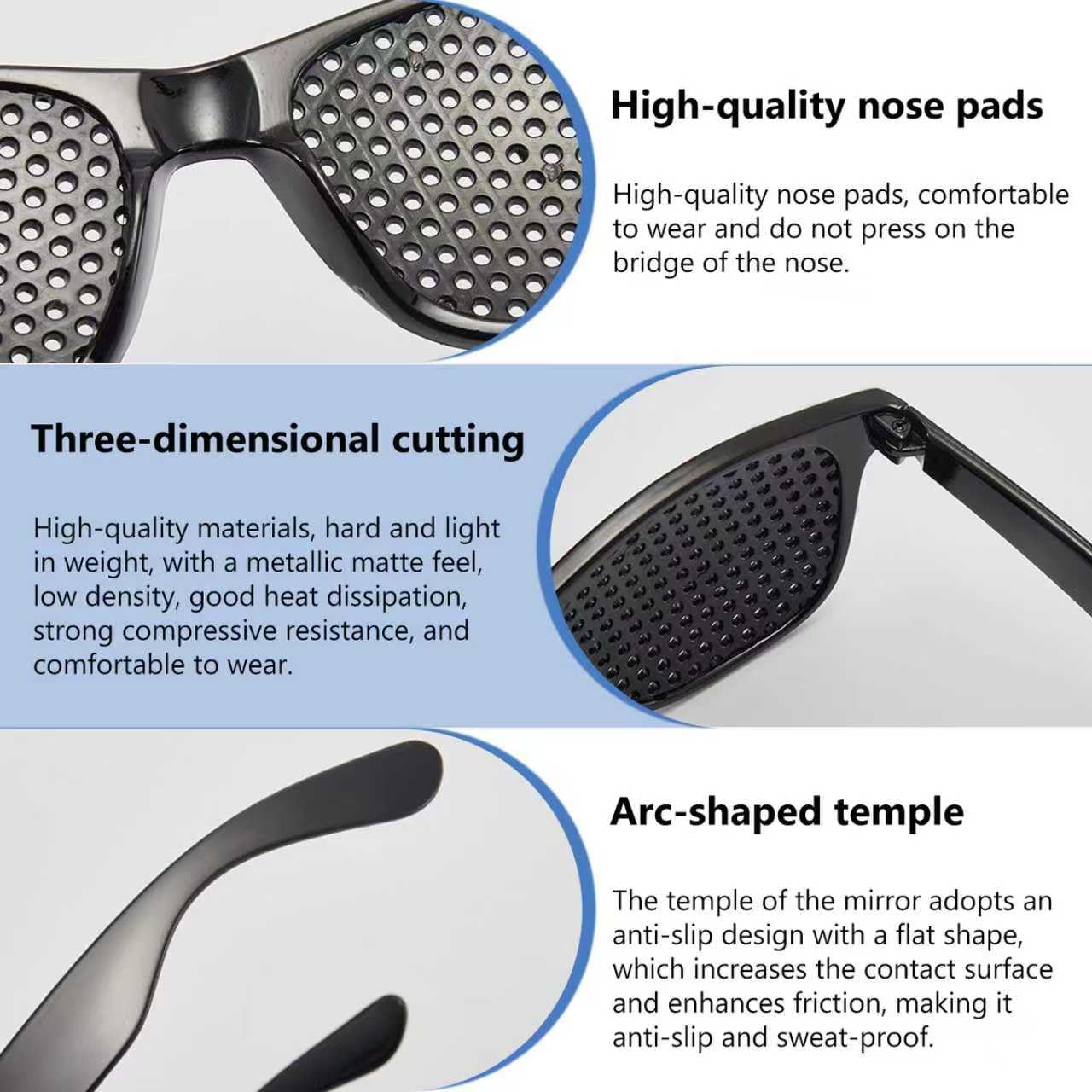 Generic gafas ajuste detalle del material del marco para uso prolongado cómodo