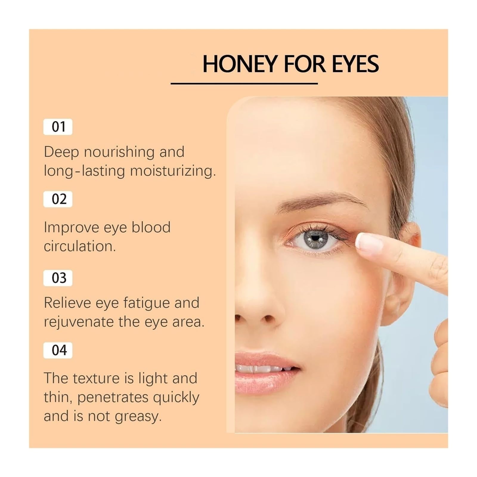 Generic Honey Eye Care en neceser de viaje escenario de estilo de vida práctico y cuidado diario
